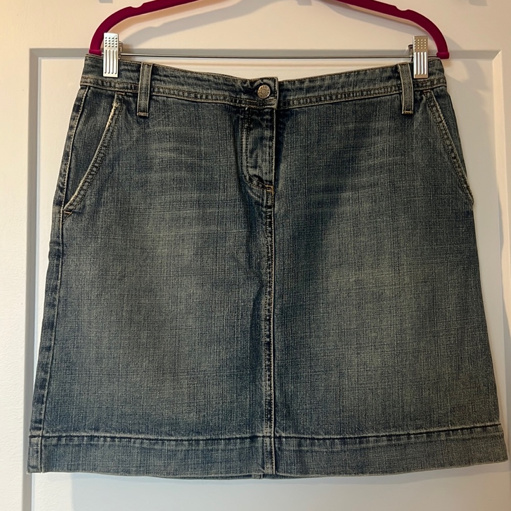 Vintage (2004) J.Crew Denim Skirt with 3-button fly